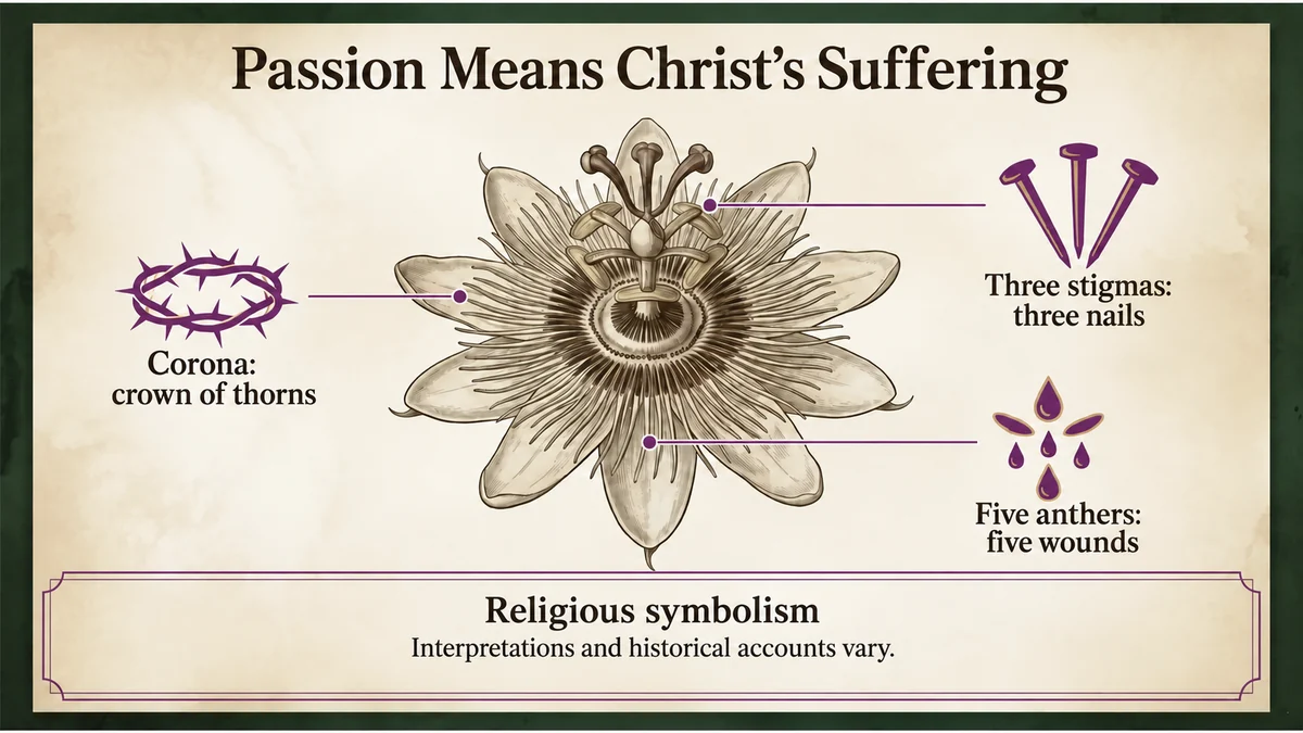 A religious interpretation of the flower’s parts.