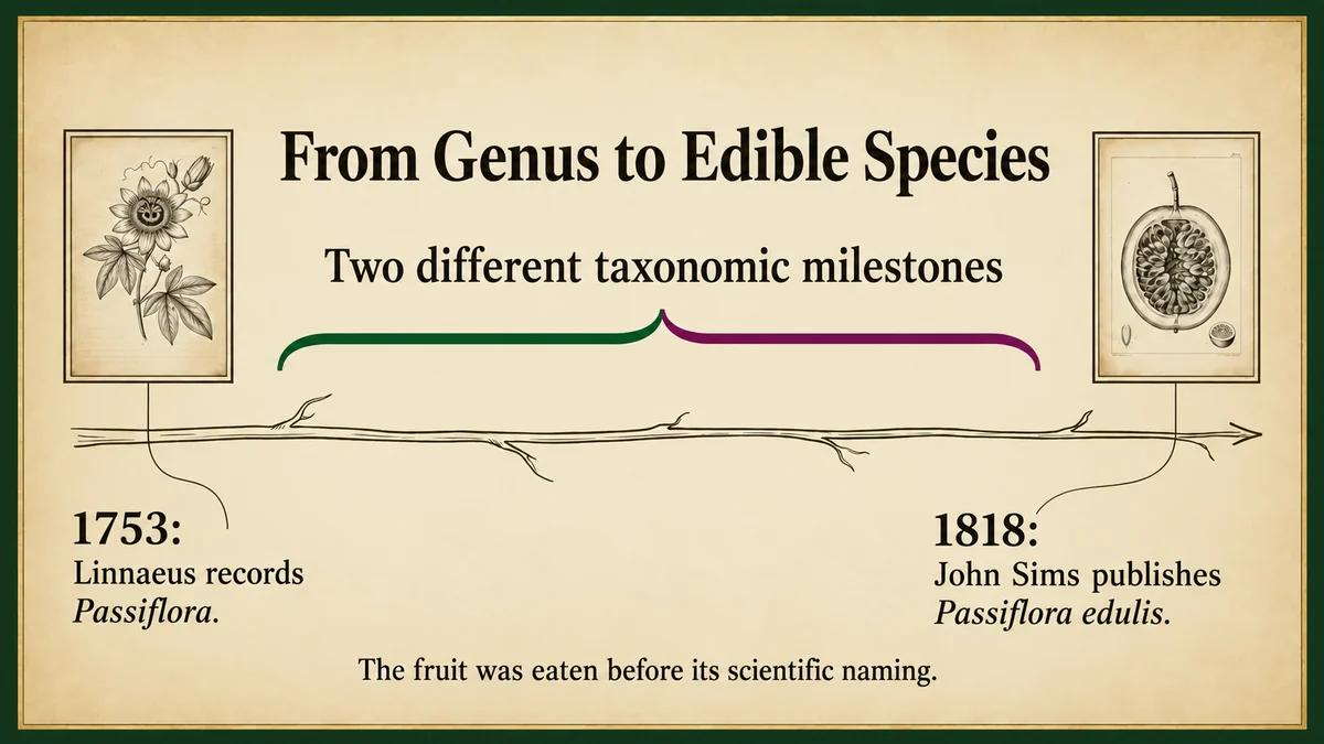 1753 and 1818: two different taxonomic milestones, rather than the discovery of edibility.