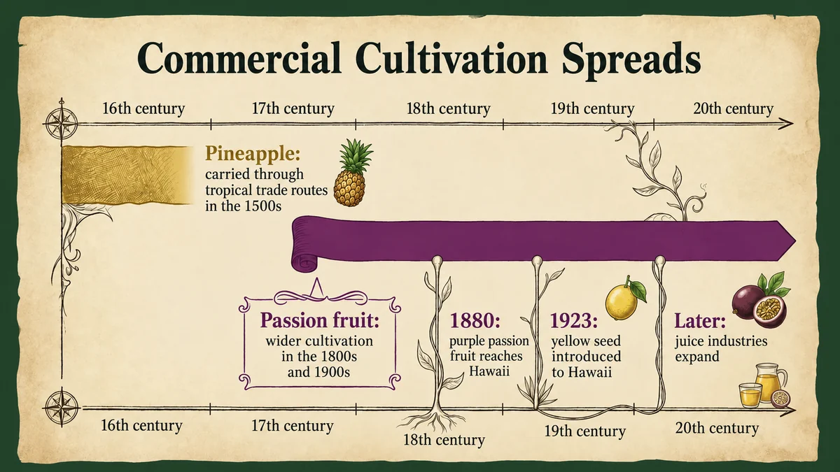 A schematic timeline of wider cultivation in the nineteenth and twentieth centuries.