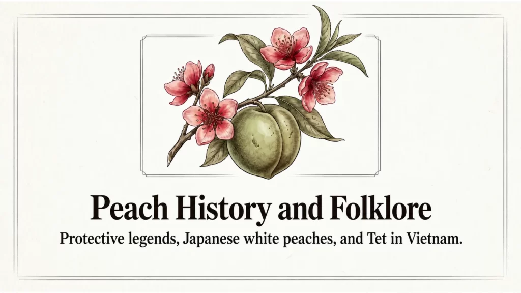 Peach stories: protective legends, Japanese white peaches and Vietnamese Tet