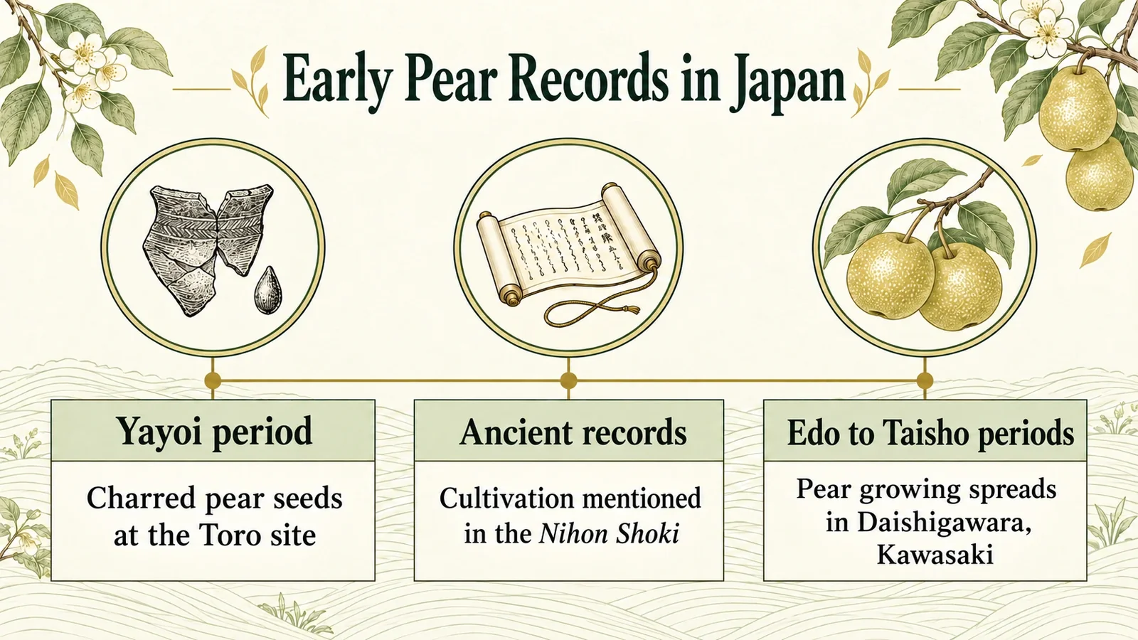 Early Japanese pear records from the Toro site to cultivation in Kawasaki