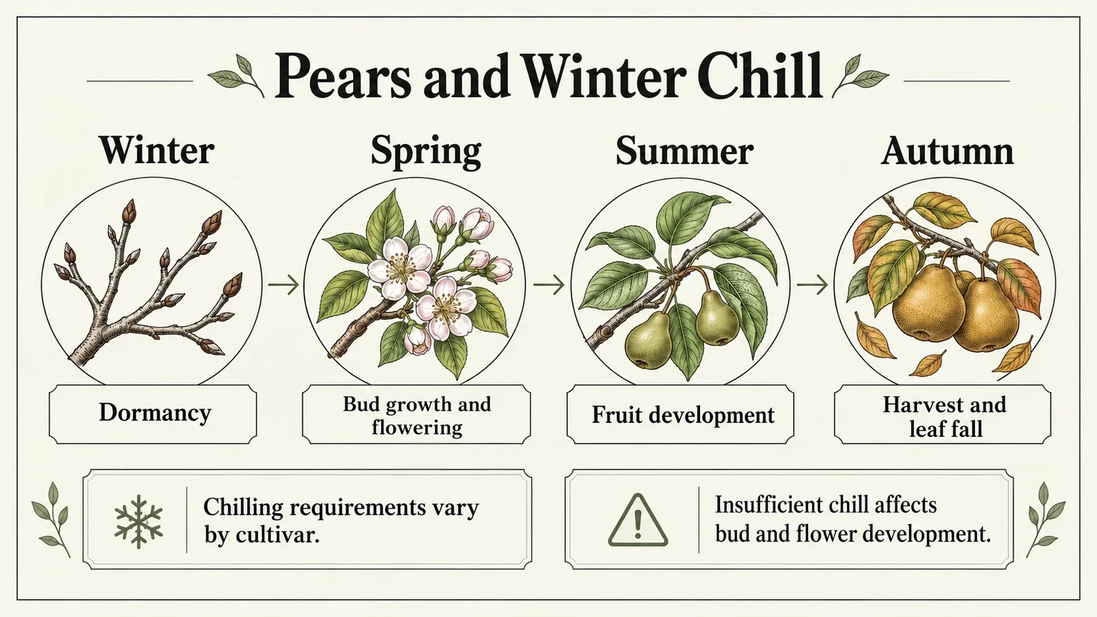 The challenge of meeting pear trees’ winter-chill needs