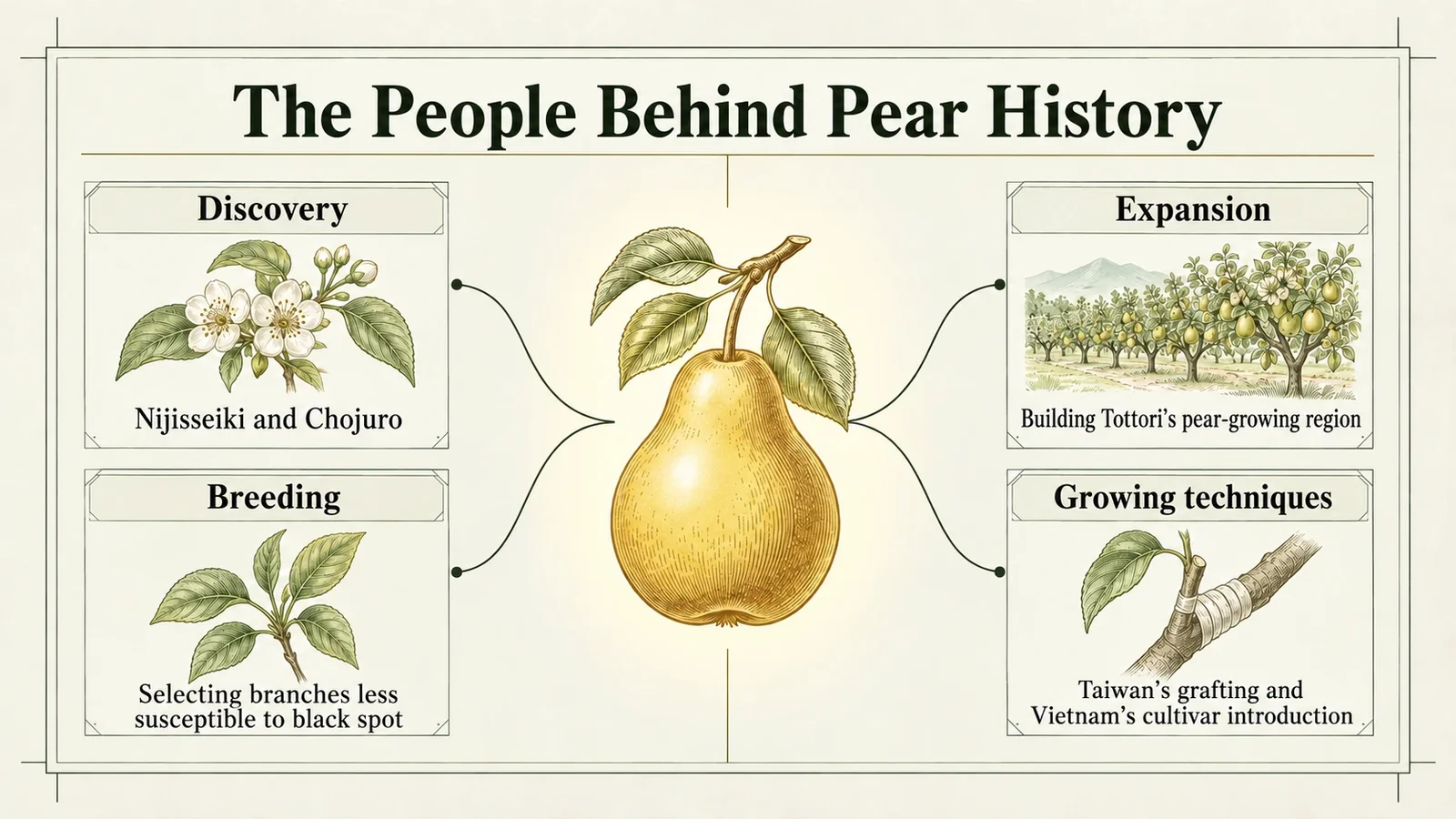People who discovered, bred, introduced and grew pears