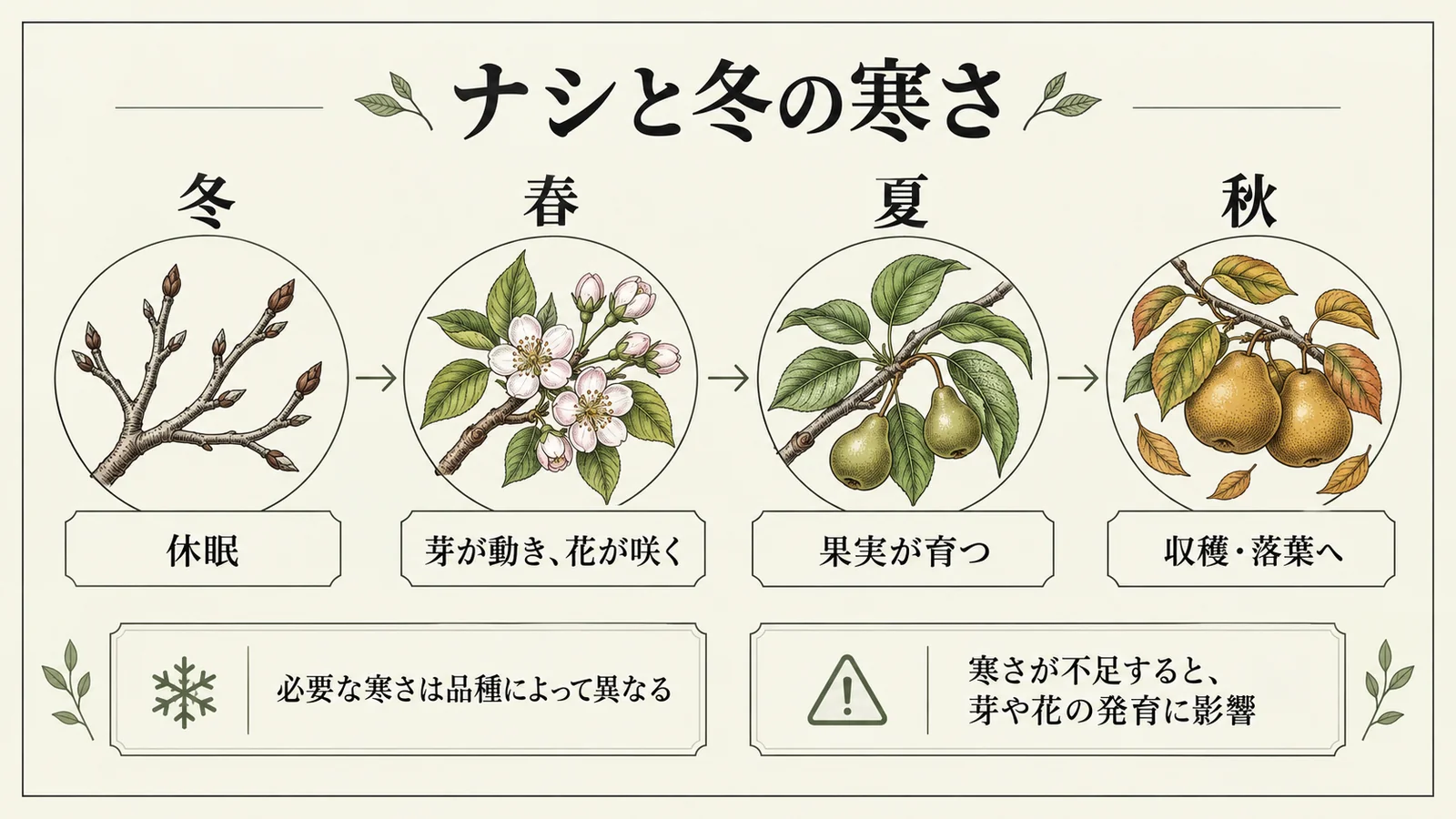 ナシと冬の寒さ