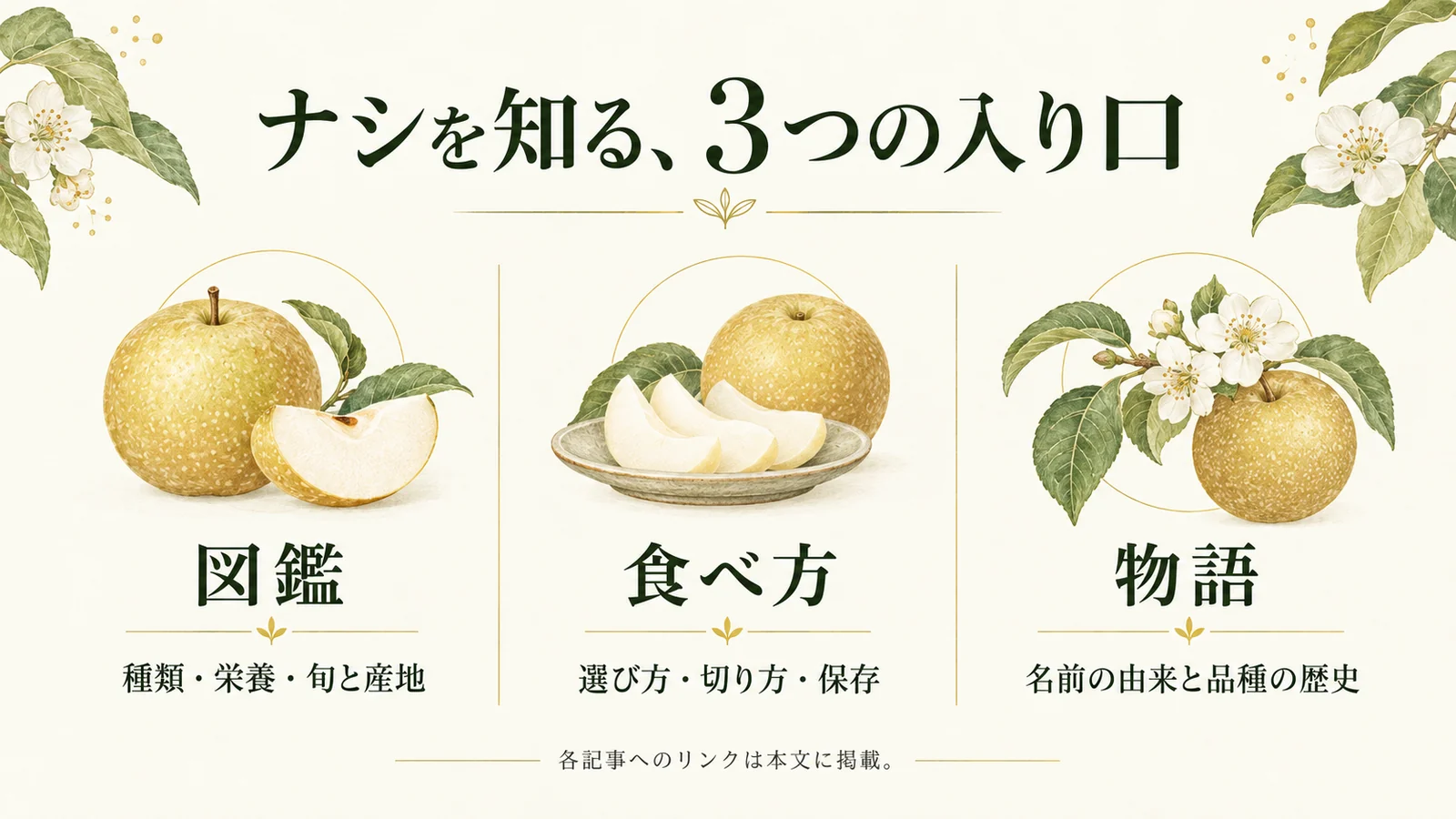 ナシを知る、3つの入り口