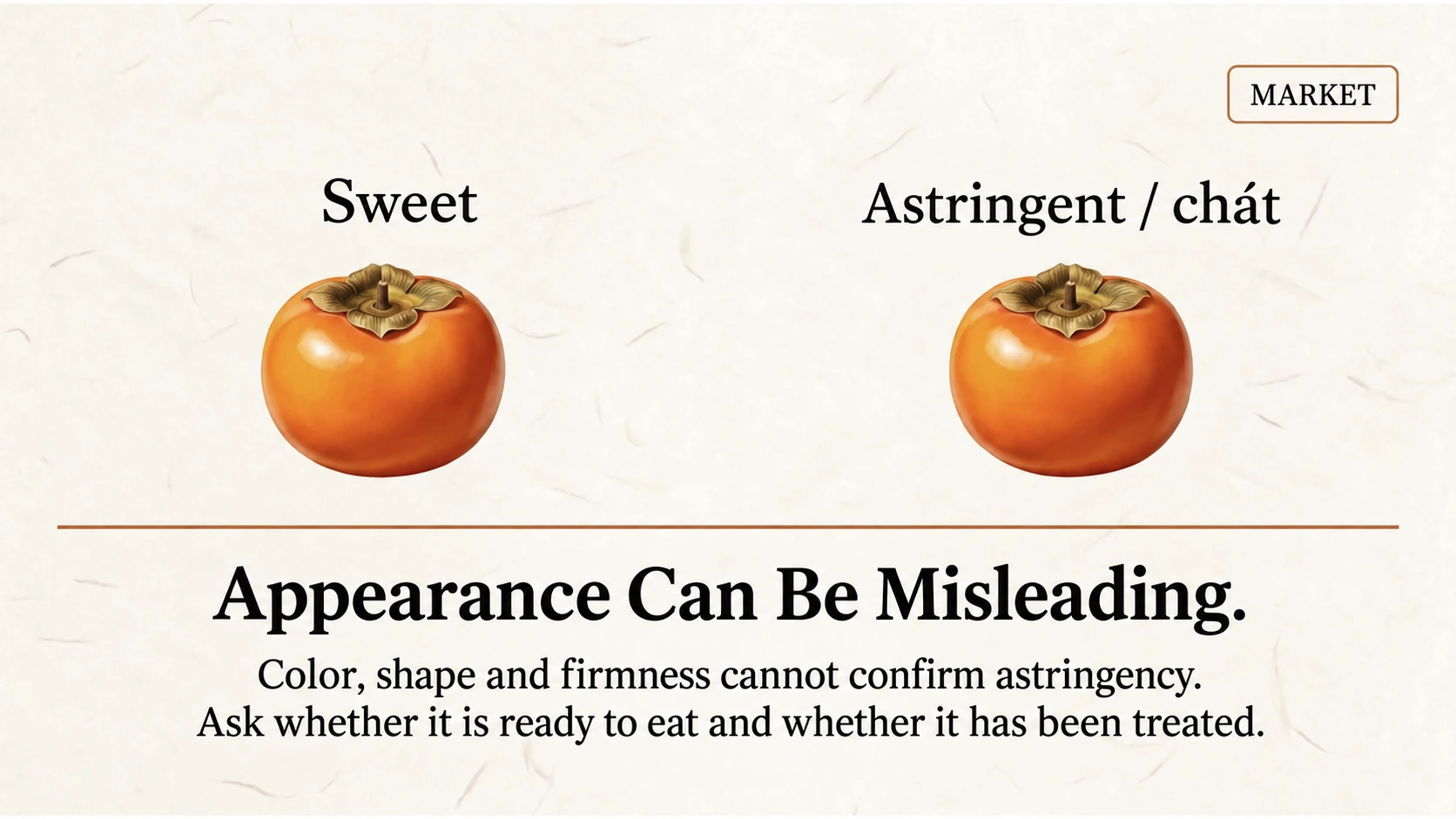 Color, shape and firmness cannot reliably establish astringency.