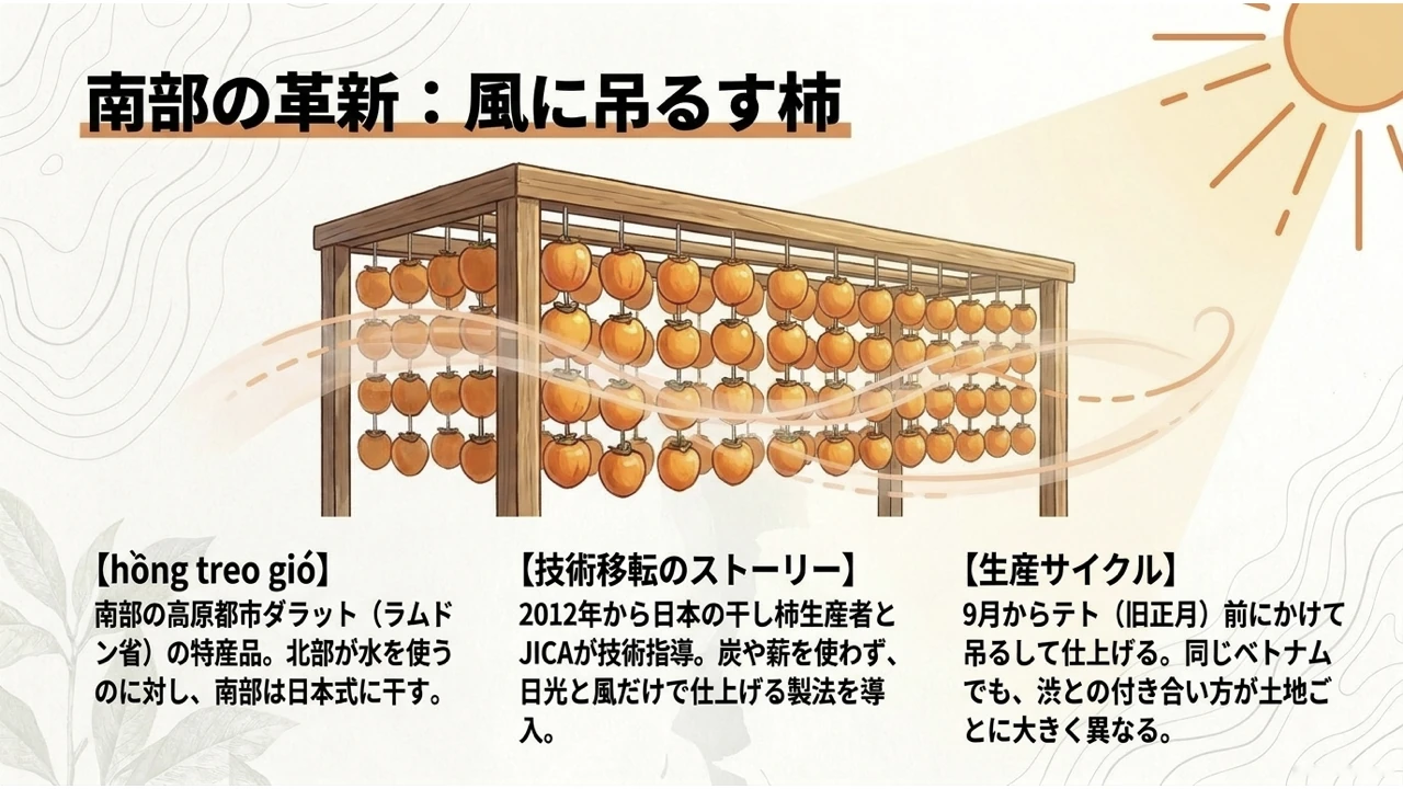 ダラットの干し柿と日本から伝わった加工技術