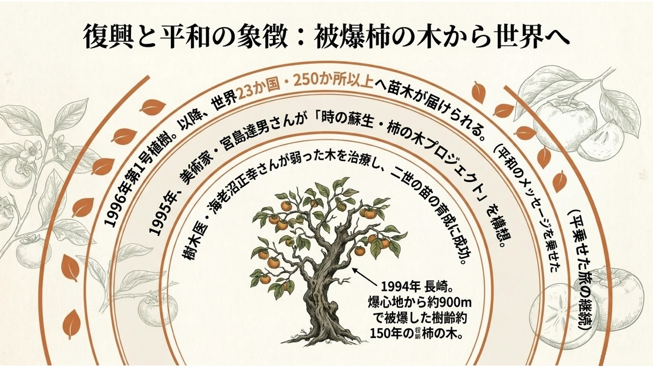 長崎の被爆柿の木から育てられた二世苗の歩み