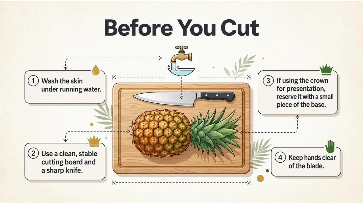 Preparation before cutting.