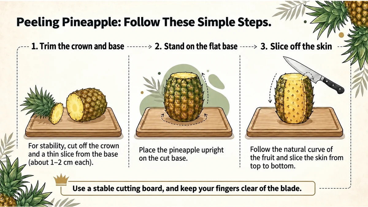 Peeling steps 1–3.
