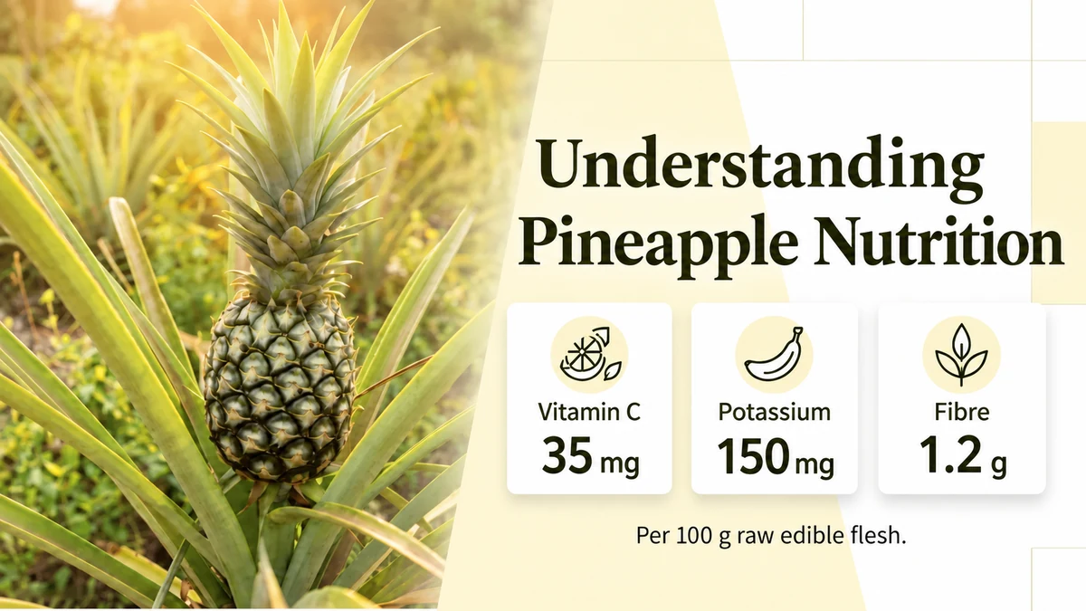 Per 100 g raw edible flesh: vitamin C 35 mg, potassium 150 mg and fibre 1.2 g.