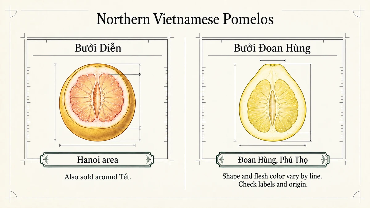 Northern Vietnam also has pomelos associated with regional names.