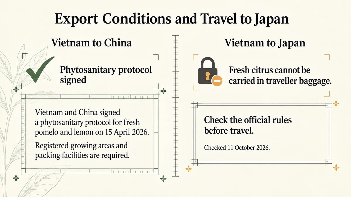Export-market conditions and Japan’s traveller restrictions are separate matters.