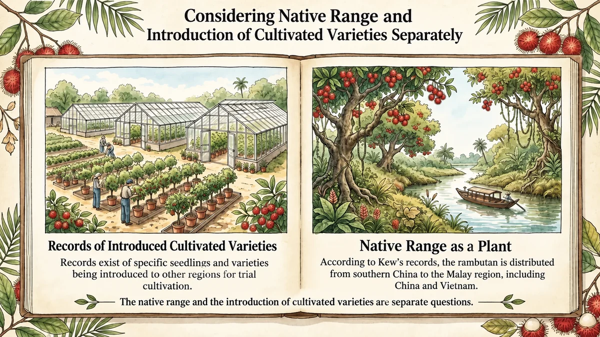 Native distribution and the introduction of cultivated varieties are separate questions.
