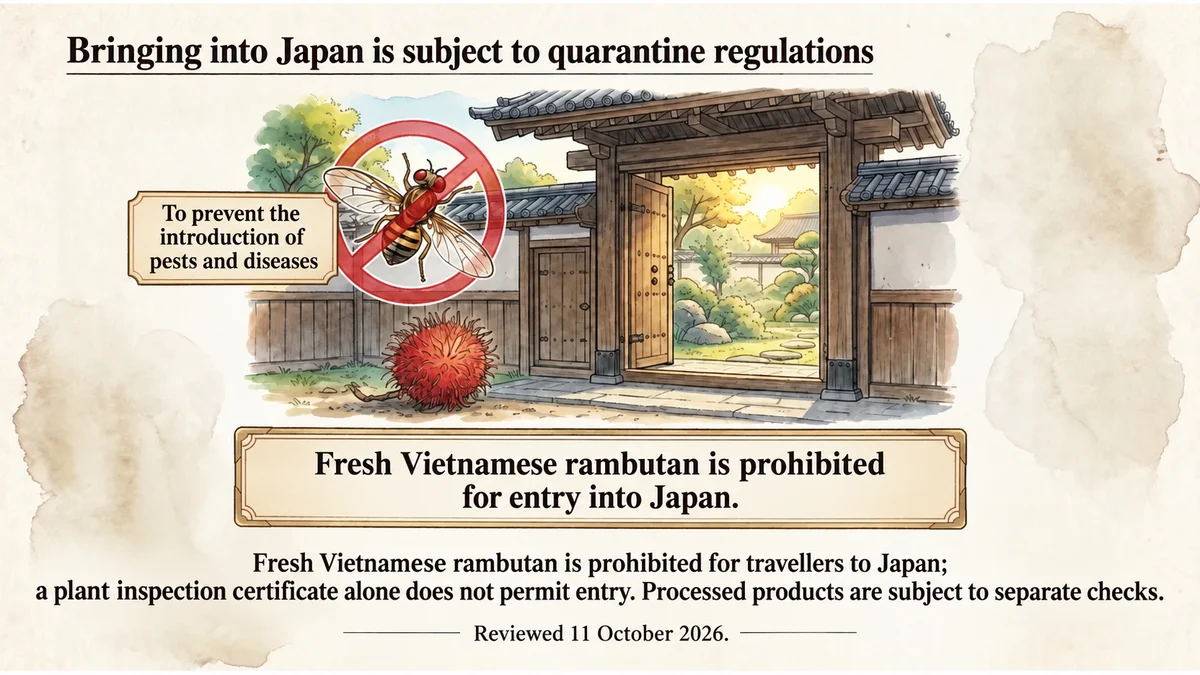 Fresh Vietnamese rambutan is prohibited for entry into Japan.
