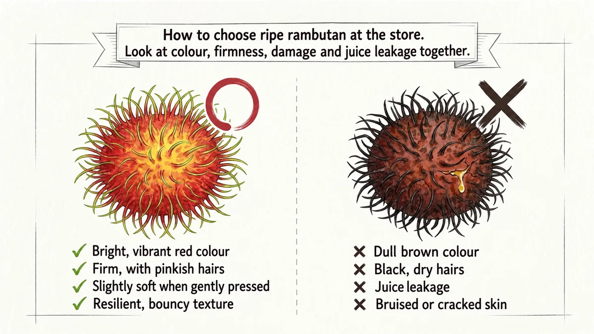 Judge colour, firmness, damage and juice leakage together.