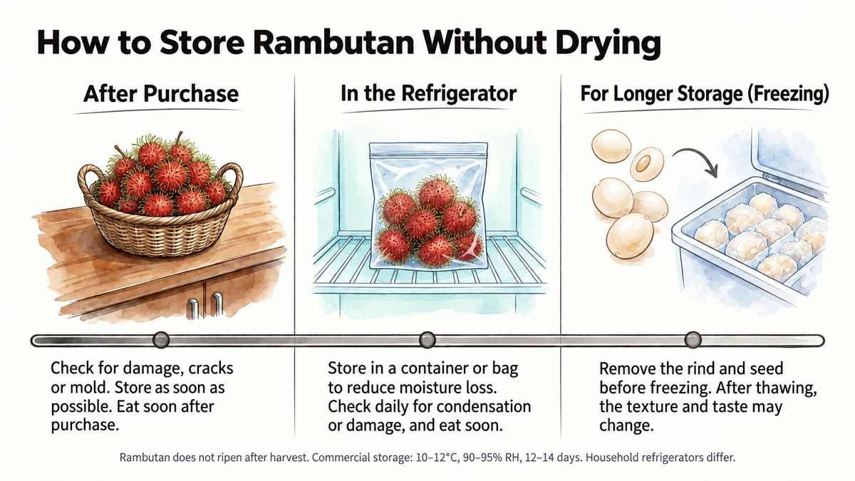 Handling fruit after purchase, during refrigeration and when freezing.