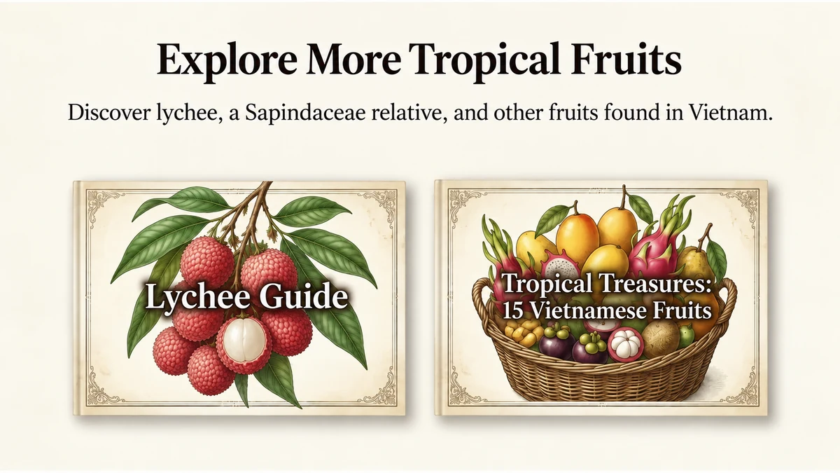 Lychee, a related Sapindaceae fruit, and an introduction to 15 fruits found in Vietnam.