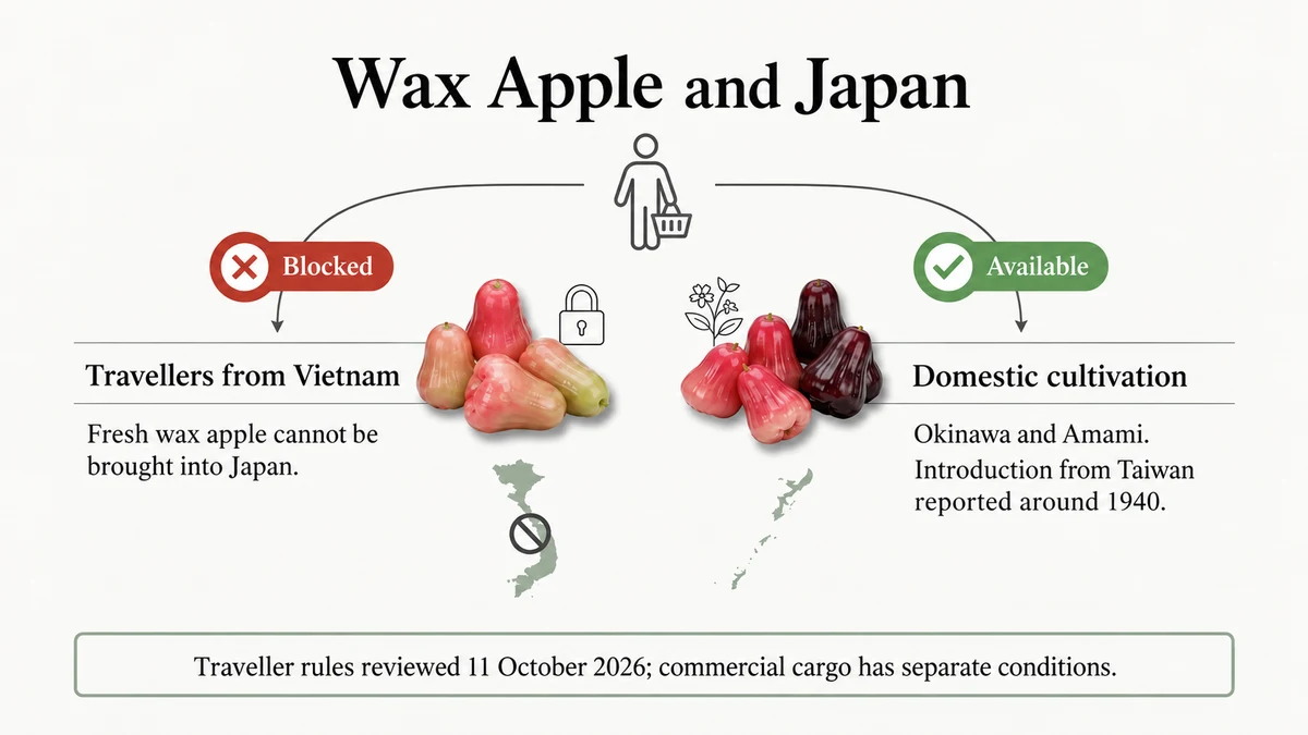 Traveller restrictions on Vietnamese fresh fruit are separate from domestic cultivation in Okinawa and Amami.