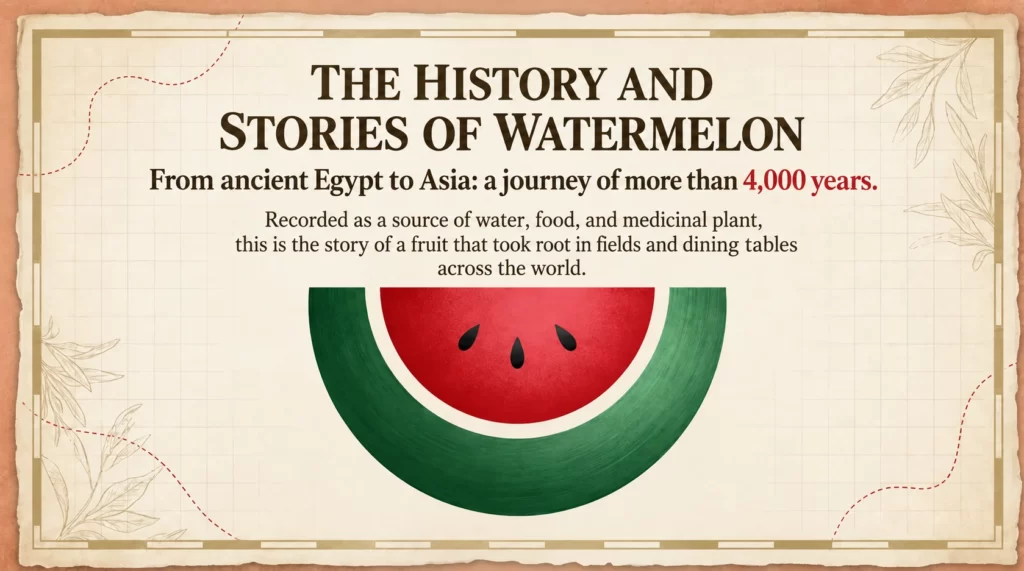 The history and stories of watermelon: more than 4,000 years of cultivation and movement.