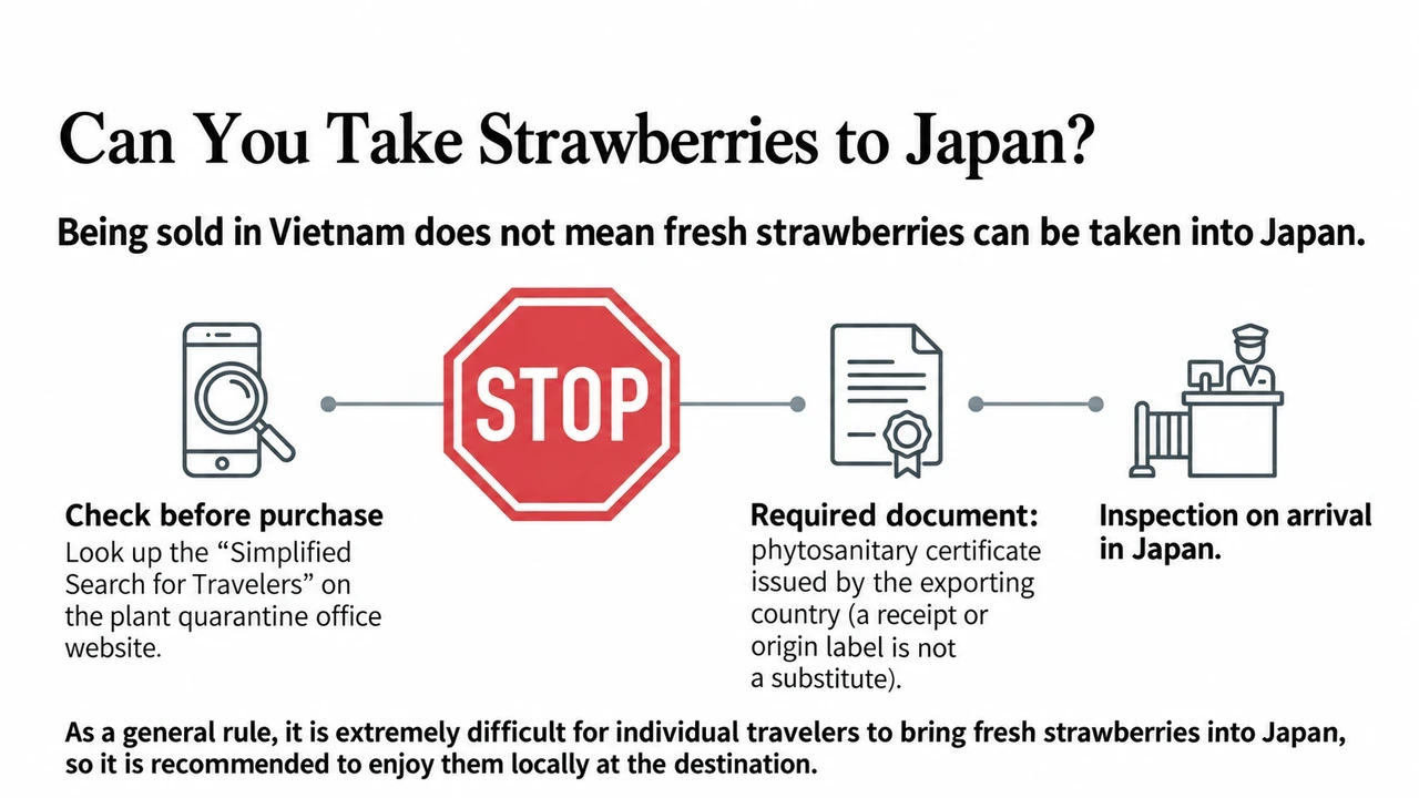 Three checks before taking fresh strawberries from Vietnam to Japan