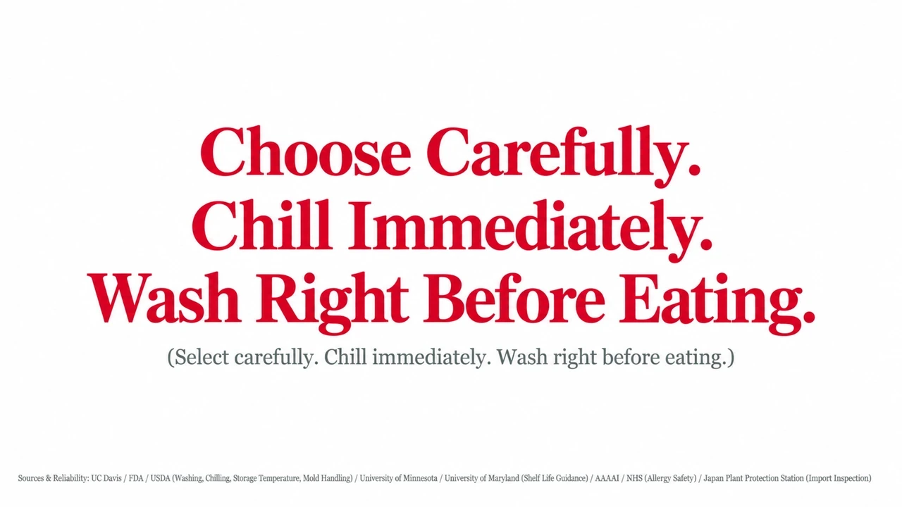 Choose carefully, chill promptly and wash just before eating