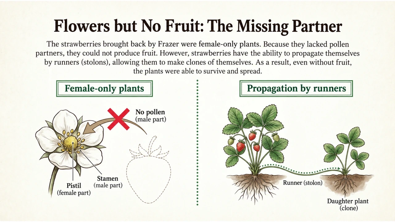 Pollination for fruit compared with propagation by runners