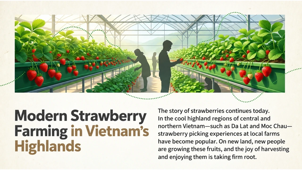 Modern strawberry cultivation in Vietnam’s highland regions