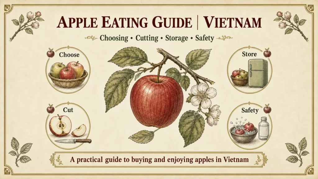 Apple eating guide cover: choosing, cutting, storing and safety