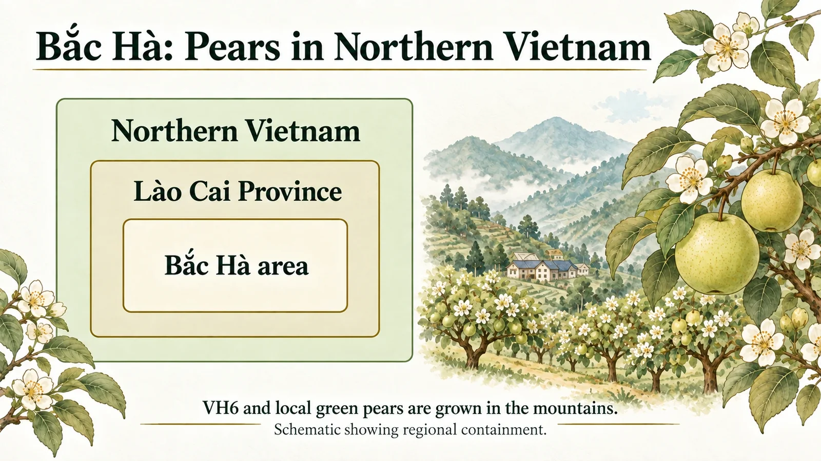 Nested geographical diagram locating Bắc Hà within Lào Cai in northern Vietnam