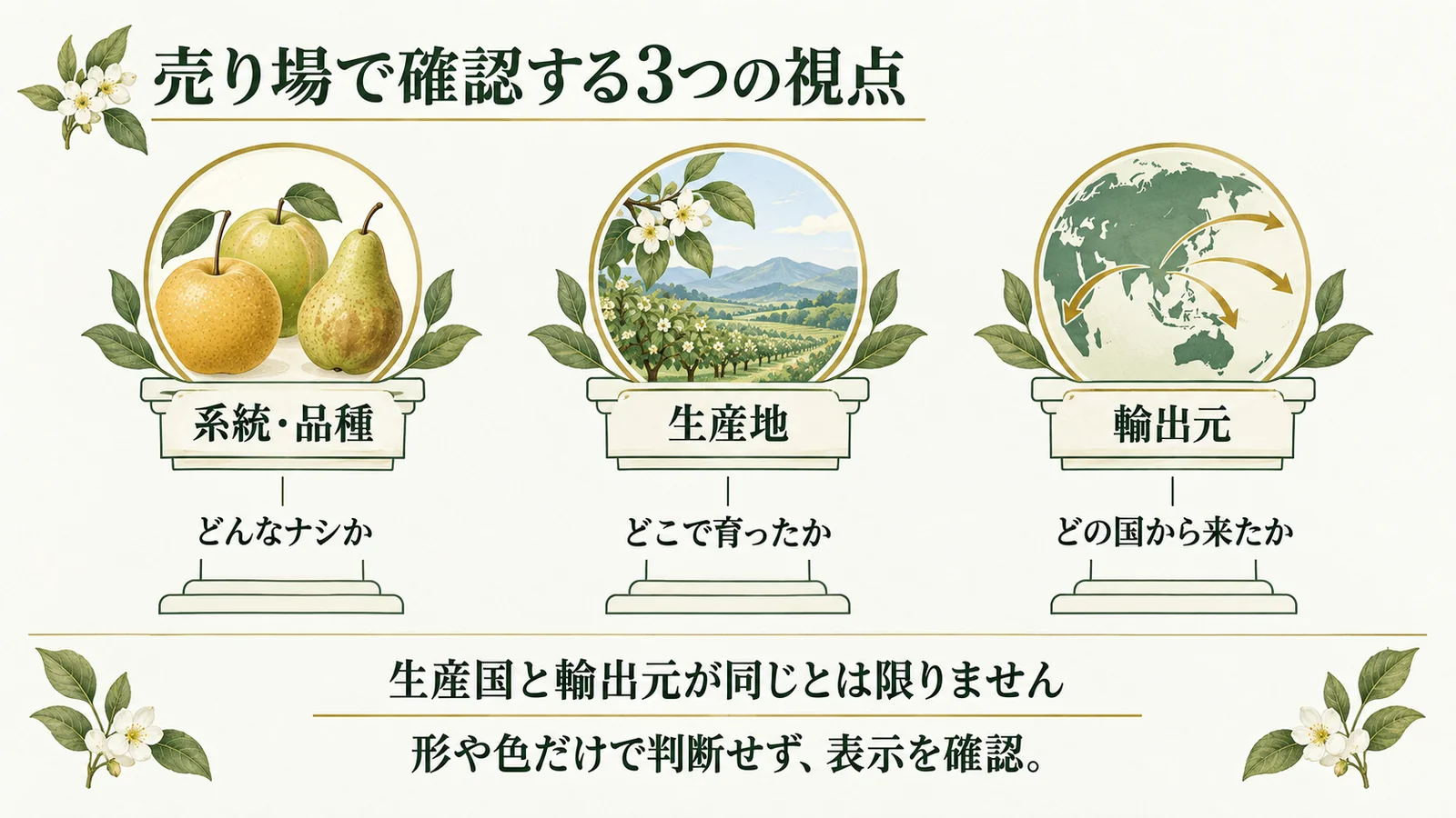 売り場で確認する3つの視点