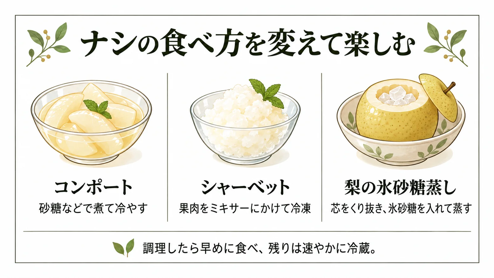 ナシの食べ方を変えて楽しむ