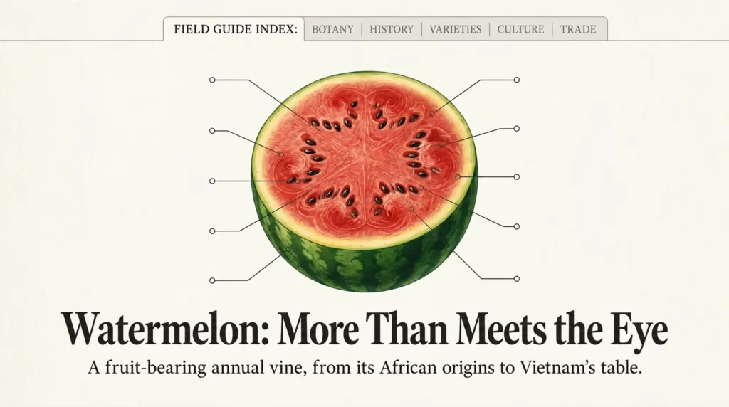 Watermelon: an annual vine, from African origins to Vietnam’s table.