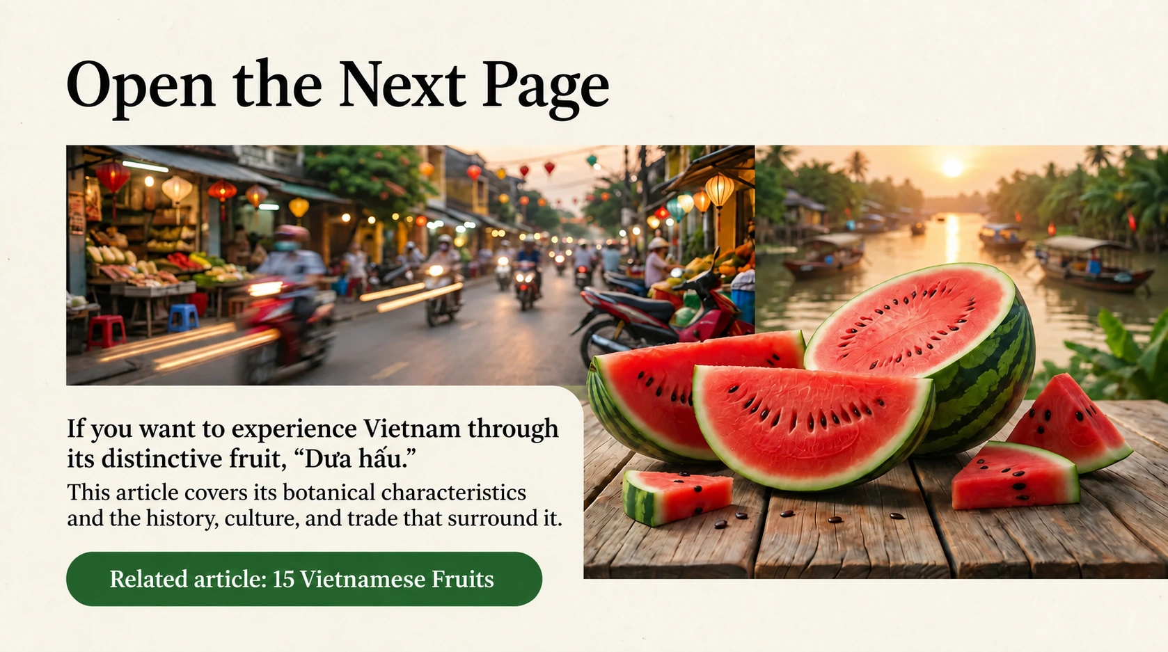 Dưa hấu in Vietnam: a fruit with a long history of cultivation, culture and trade.